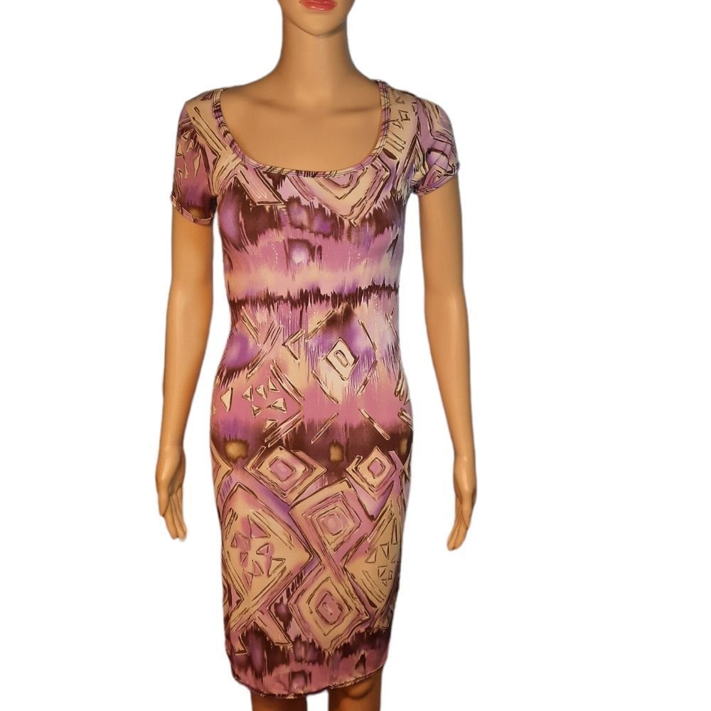 American Twist Dress Vintage Multi Color Purple Womens Size Small